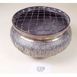 A Persian/Arabic white metal pot pourri with engraved decoration 143g