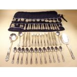 A David Anderson Norwegian cutlery service comprising eight dinner knives, eight dinner forks, eight