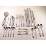 Various silver plated cutlery including carving set