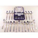A set of six silver plated Royal Commemorative coffee spoons - boxed GVI and a quantity of loose
