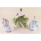 A collection of three figures - Royal Doulton Lynne JN2329, Coalport figure Vivienne and Royal