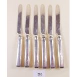 A set of six Irish silver tea knives - Dublin 1813 by Samuel Neville (blades and handles are