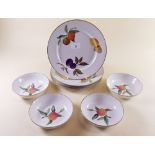 Four Royal Worcester Evesham breakfast plates and four dishes