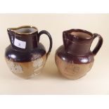 Two Royal Doulton Lambeth stoneware jugs - 17cm