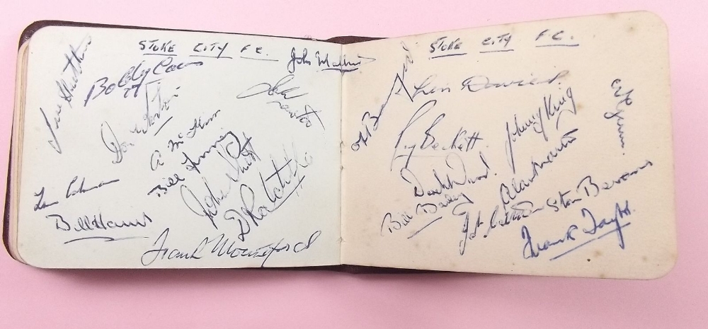 An autograph book with a variety of signatures including Jack Warner, the team of Stoke City - Image 2 of 2