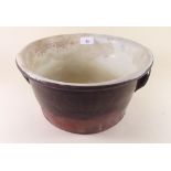 A Victorian terracotta dairy or dough bowl 30cm diameter