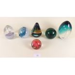 Six Caithness paperweights