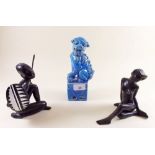 Two Austrian 1950's pottery figures of black women by Anzengruber - 14cm high, one repaired and a