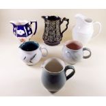 A collection of six various jugs - Denby, Mikasa etc
