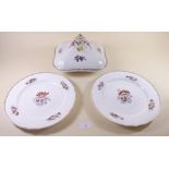 A part set of Victorian floral painted dessert china - possibly Swansea