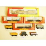 A Hornby Breakdown Crane 'OO' 3639, three GWR Macaw M Bogie Bolster Wagons R6015, Saxa Salt, two