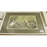 B E Baggaley - watercolour 'The Duck Pond' - 21 x 35cm