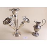 A Mappin and Webb silver plated epergne and a jug
