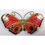A silver and enamel butterfly brooch by J Aitken & Son, No, 2369, marked J.A. & S