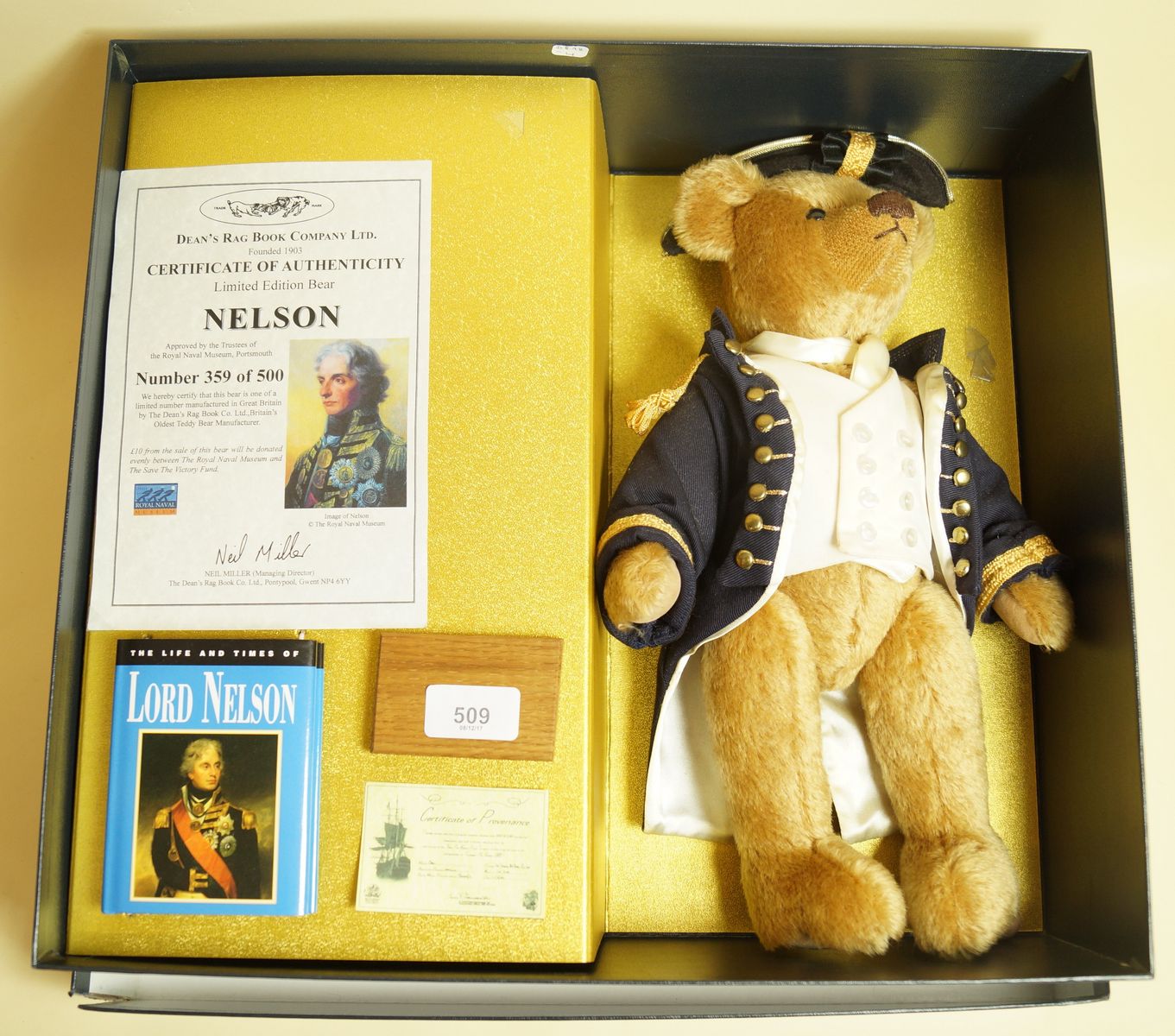 A Deans Rag Book limited edition 359/500 Lord Nelson bear - boxed