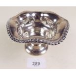A small silver wavy edge dish - 7cm tall - Birmingham 1906