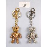 Two Butler and Wilson teddy bear keyrings