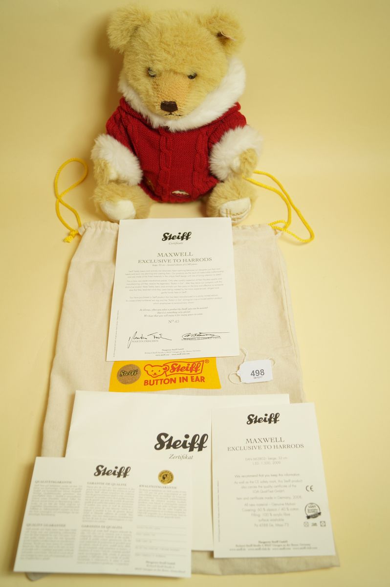 A limited edition Steiff bear 'Maxwell' - with certificate - 45/1500, in bag - Image 2 of 2