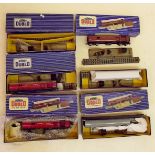 Six Hornby Dublo three rail TPO Mail Van sets - some complete