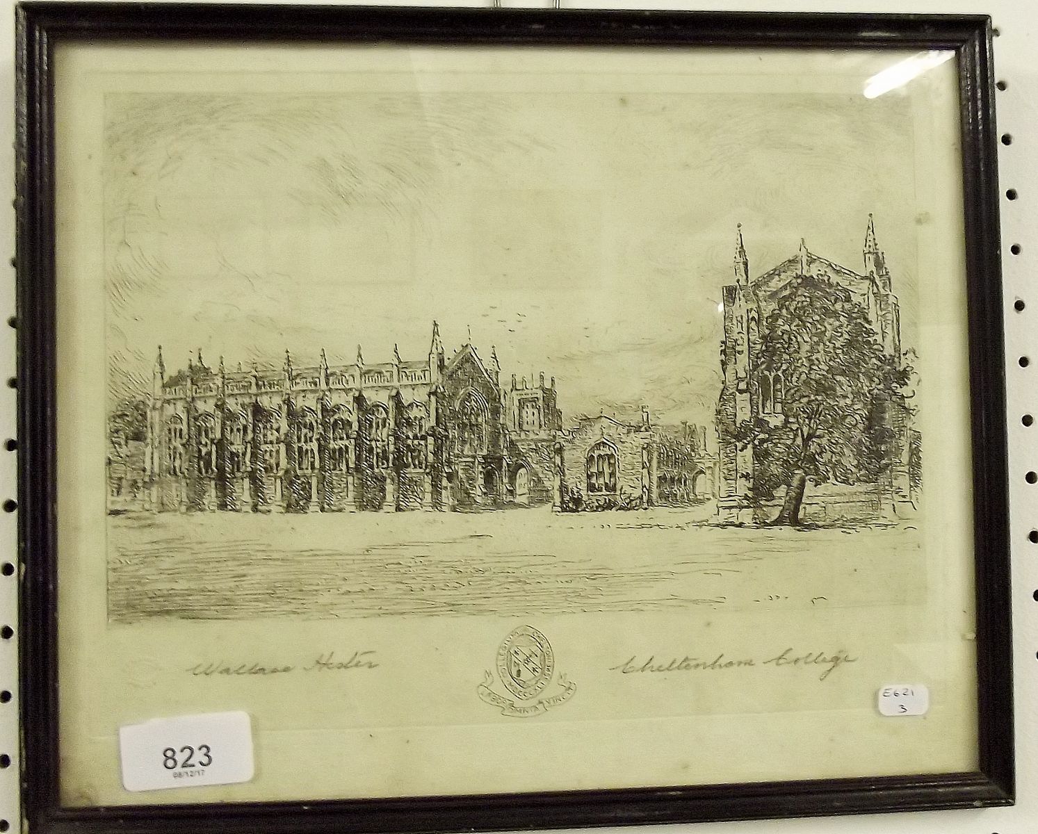 Wallace Hester - etching Cheltenham College - 19 x 25cm