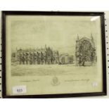 Wallace Hester - etching Cheltenham College - 19 x 25cm