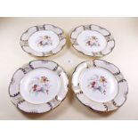 A set of four Hammersley floral painted plates