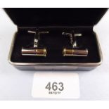 A pair of shotgun cartridge cufflinks - boxed