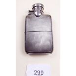 A small silver spirit flask with detachable cup to base - Chester 1930