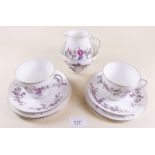 A Wedgwood Devon Sprays tea service comprising: six cups and saucers, six tea plates, cake plate,