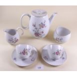 A Rosenthal floral printed coffee service comprising coffee pot, six cups and saucers, sugar and