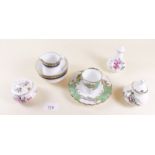 A small Aynsley cabinet cup and saucer, a Harrods Tuscan Plant cream jug and sugar and three