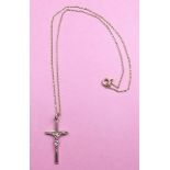 A 9 carat gold crucifix and chain 2.5g