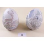 A Lladro group two eggs 1993 and 1996 limited editions - both boxed