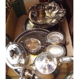 A group of silver plated items