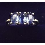 A silver kyanite set ring, size P