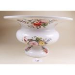 A large Victorian floral painted spitoon - 28cm dia