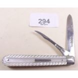 A silver and mother of pearl two tool penknife Sheffield 1899 by WN