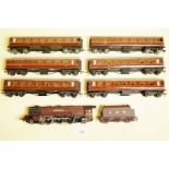 A Hornby Dublo Duchess of Atholl LMS and tender plus set of six coaches (four roofs repainted)