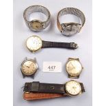 A Roamer gentlemans wrist watch and five other vintage wrist watches