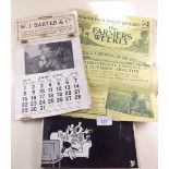 A W J Barter and Co Ross advertising calendar 1928, a 1939 Farmers Weekly magazine and Laugh at Life