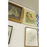 A Christopher Robin print and two other nursery pictures