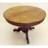 An early 19th century mahogany circular breakfast table 98cm