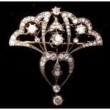 A late Victorian fine Belle Epoque diamond set brooch