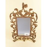 A gilt metal foliate framed mirror - 31 x 20cm