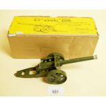 A Britains 4.7" Naval Gun mounted for field service, boxed