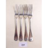 Four silver forks - Sheffield 1923, 190g