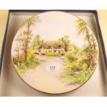 A Royal Worcester plate 'Ripple' signed by Dunkley - boxed