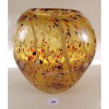 A large mottled glass vase - 28cm
