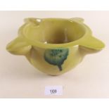 A Spanish yellow glazed pottery mortar - 10cm tall