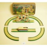 A tin plate toy ghost train on circular track (head changes in tunnel) - boxed
